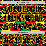 Custom Black Yellow Green-Red 3D Pattern Design Black History Month African Ethnicity Style Abstract Geometric Authentic Baseball Jersey