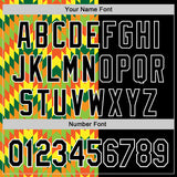 Custom Black Yellow Green Red-Orange 3D Pattern Design Black History Month African Ethnicity Style Abstract Geometric Authentic Baseball Jersey