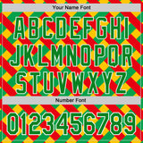 Custom Gold Grass Green Red-White 3D Pattern Design Black History Month African Ethnicity Style Abstract Geometric Authentic Baseball Jersey