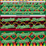 Custom Black Grass Green Red Yellow-White 3D Pattern Design Black History Month African Ethnicity Style Abstract Geometric Authentic Baseball Jersey