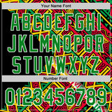 Custom Black Kelly Green Red Yellow-White 3D Pattern Design Black History Month African Ethnicity Style Abstract Geometric Authentic Baseball Jersey