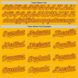 Custom Gold Crimson-Black 3D Pattern Design Black History Month Authentic Baseball Jersey