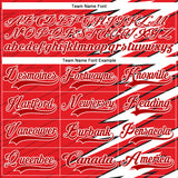 Custom Red Black-White 3D Pattern Lightning Hockey Lace Neck Jersey