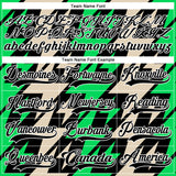 Custom Black Green Cream-White 3D Pattern Lightning Hockey Lace Neck Jersey