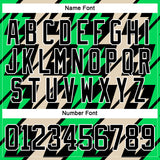 Custom Black Green Cream-White 3D Pattern Lightning Hockey Lace Neck Jersey