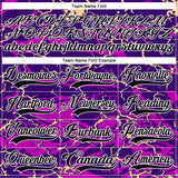 Custom Purple Black Cream-White 3D Pattern Lightning Hockey Lace Neck Jersey