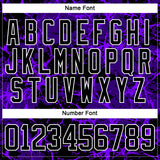 Custom Purple Black-White 3D Pattern Lightning Hockey Lace Neck Jersey