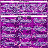 Custom Purple Black Pink-White 3D Pattern Lightning Hockey Lace Neck Jersey