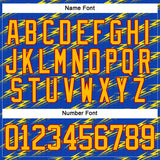 Custom Thunder Blue Gold-Red 3D Pattern Lightning Hockey Lace Neck Jersey