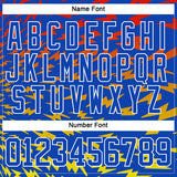 Custom Thunder Blue Red Yellow-White 3D Pattern Lightning Hockey Lace Neck Jersey