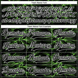 Custom Black Green-White 3D Pattern Lightning Hockey Lace Neck Jersey