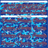 Custom Thunder Blue Orange-Black 3D Pattern Lightning Hockey Lace Neck Jersey