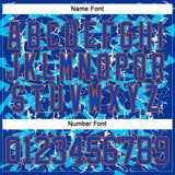 Custom Thunder Blue Orange-Black 3D Pattern Lightning Hockey Lace Neck Jersey