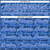 Custom Thunder Blue White 3D Pattern Lightning Hockey Lace Neck Jersey