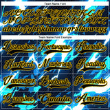 Custom Black Blue Yellow-White 3D Pattern Lightning Hockey Lace Neck Jersey