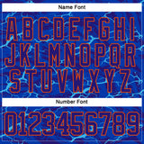 Custom Dark Purple Blue-Orange 3D Pattern Lightning Hockey Lace Neck Jersey