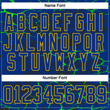 Custom Royal Green Black-Yellow 3D Pattern Lightning Hockey Lace Neck Jersey