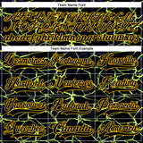 Custom Black Yellow-Purple 3D Pattern Lightning Hockey Lace Neck Jersey