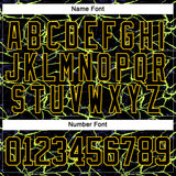 Custom Black Yellow-Purple 3D Pattern Lightning Hockey Lace Neck Jersey