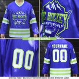 Custom Black Purple-White 3D Pattern Lightning Hockey Lace Neck Jersey