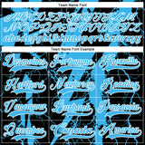 Custom Sky Blue Black-White 3D Pattern Lightning Hockey Lace Neck Jersey