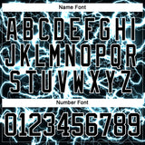 Custom Black Blue-White 3D Pattern Lightning Hockey Lace Neck Jersey