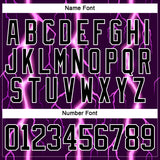 Custom Black Purple Pink-White 3D Pattern Lightning Hockey Lace Neck Jersey