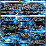 Custom Black Blue-White 3D Pattern Lightning Hockey Lace Neck Jersey