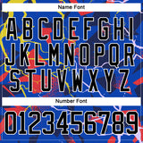 Custom Thunder Blue Black Red Yellow-White 3D Pattern Lightning Hockey Lace Neck Jersey