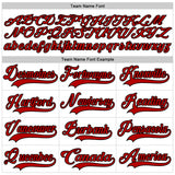 Custom White Red Gray-Black 3D Pattern Plaid Hockey Jersey