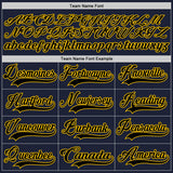 Custom Navy Black Yellow Pink-Ice Blue 3D Pattern Plaid Hockey Jersey