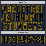 Custom Navy Black Yellow Pink-Ice Blue 3D Pattern Plaid Hockey Jersey