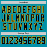 Custom Teal Black Yellow Gray-White 3D Pattern Plaid Hockey Jersey