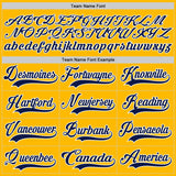 Custom Gold Navy Pink Black-White 3D Pattern Plaid Hockey Jersey