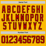 Custom Gold Red Navy-Black 3D Pattern Plaid Hockey Jersey