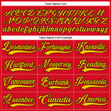 Custom Red Yellow-Black 3D Pattern Plaid Hockey Jersey