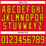 Custom Red Yellow-Black 3D Pattern Plaid Hockey Jersey