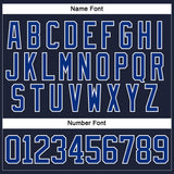 Custom Navy Royal Red-White 3D Pattern Round Hockey Jersey