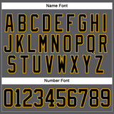 Custom Steel Gray Black Gold-White 3D Pattern Plaid Hockey Jersey