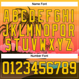 Custom Olive Yellow-Bay Orange 3D Pattern Gradient Hawaii Tropical Palm Trees Hockey Lace Neck Jersey