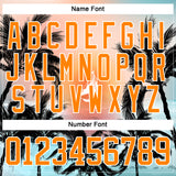 Custom Bay Orange Blue Gold-White 3D Pattern Gradient Hawaii Tropical Palm Trees Hockey Lace Neck Jersey