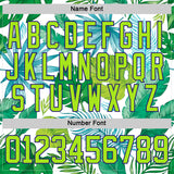 Custom Neon Yellow Neon Green Dark Purple-White 3D Pattern Hawaii Tropical Palm Trees Hockey Lace Neck Jersey