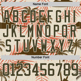 Custom Cream Olive-Texas Orange 3D Pattern Hawaii Tropical Palm Trees Hockey Lace Neck Jersey