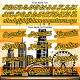 Custom Yellow Black-White Chicago Illinois Cityscape Landmark City Symbol Authentic Baseball Jersey