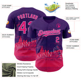Custom Purple Hot Pink Red-Light Purple Minnesota Sculpture Garden Landmark City Symbol Authentic Baseball Jersey
