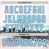 Custom White Ice Blue Black-Purple New Orleans Louisiana Cityscape Skyline City Symbol Authentic Baseball Jersey