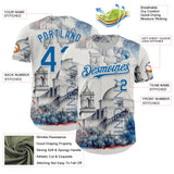 Custom Gray Blue-White San Antonio Texas Mission San Jose Landmark City Symbol Authentic Baseball Jersey