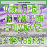 Custom Green Aurora Green Purple Gray-White New Orleans Louisiana Cityscape Landmark City Symbol Authentic Baseball Jersey