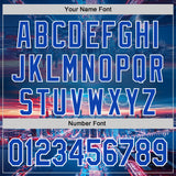 Custom Blue Thunder Blue-White Chicago Illinois Cityscape Skyline City Symbol Authentic Baseball Jersey