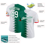Custom Kelly Green White-Fire Red Mexico Performance T-Shirt